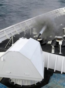 Test firing of the 57mm Bofors aboard USCGC Bertholf, photo by MMagaro