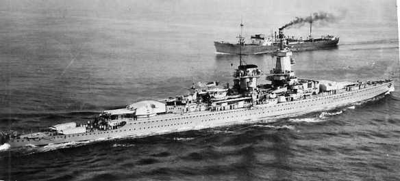 Admiral Graf Spee in the English Channel in April 1939. U.S. Naval Historical Center Photograph # NH 89566.