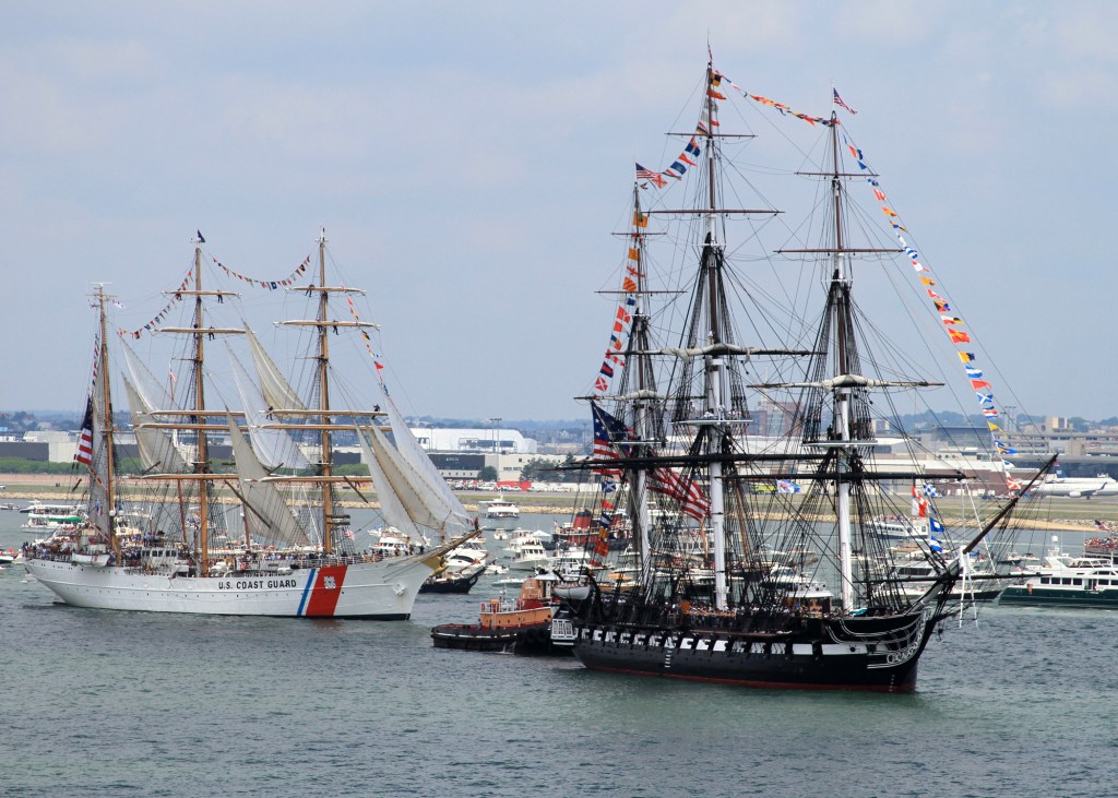 “Coast Guard Cutter Eagle and USS Constitution get underway in Boston ...